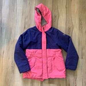 Oshkosh Bgosh pink & purple puffer jacket with hood sz 14